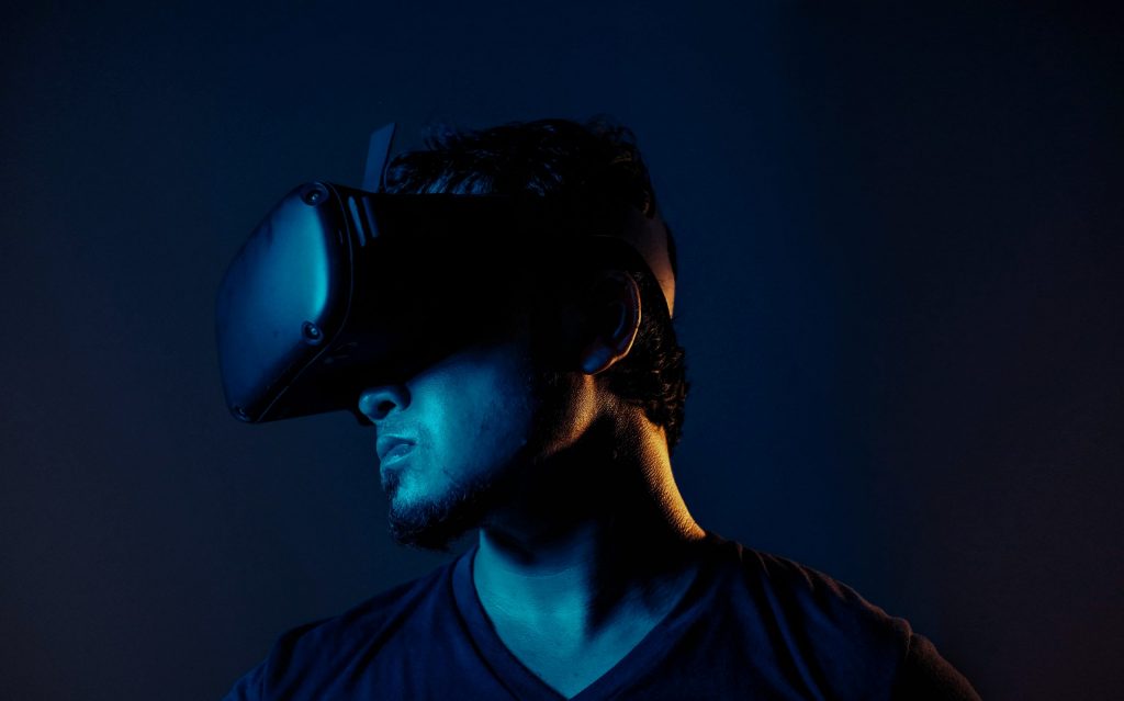 man using VR headset