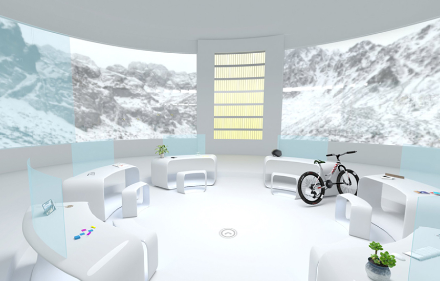 3D visualization Raiffeisen office winter