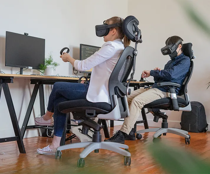 vr headsets in office