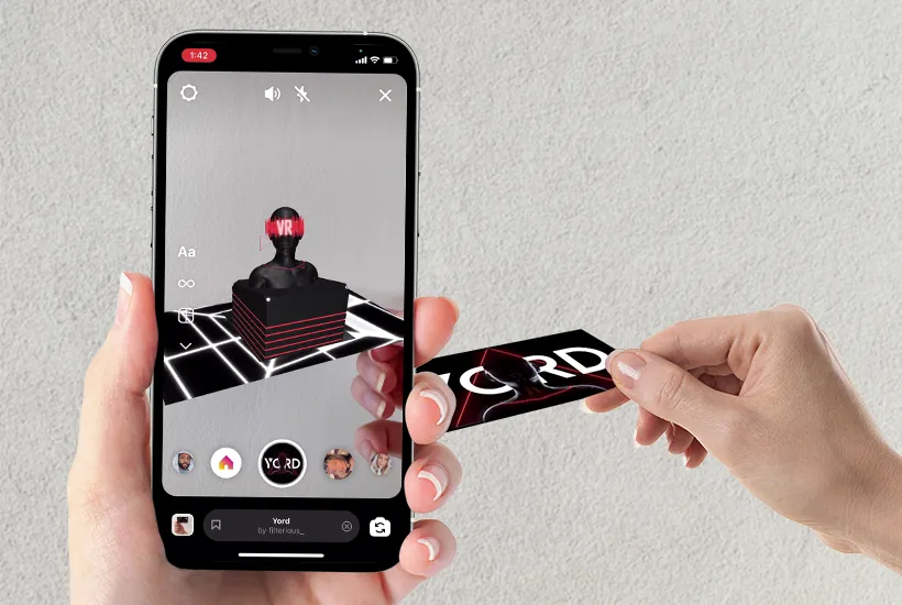 print AR business card filter